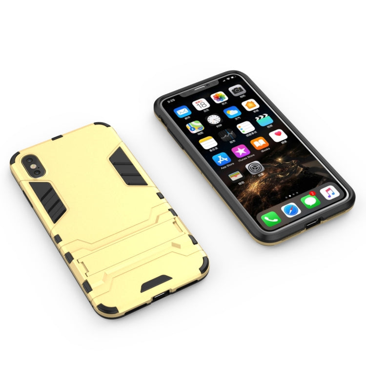 For iPhone XS Max PC + TPU Shockproof Protective Case with Holder