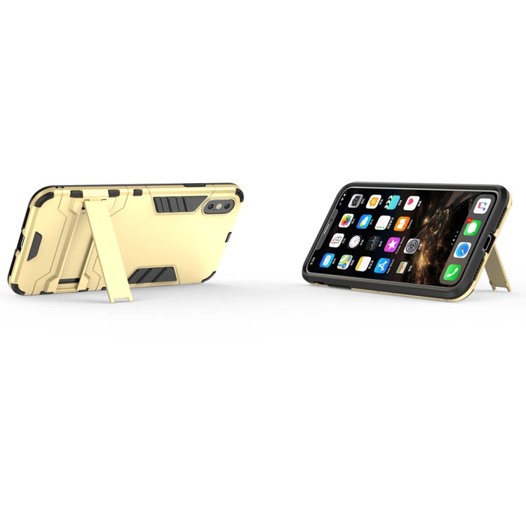 For iPhone XS Max PC + TPU Shockproof Protective Case with Holder