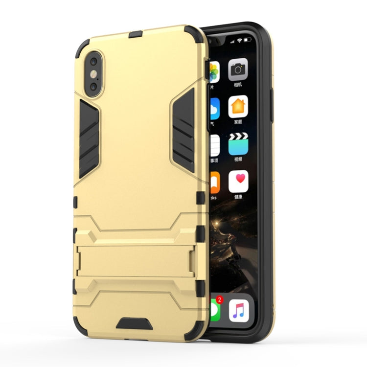 For iPhone XS Max PC + TPU Shockproof Protective Case with Holder
