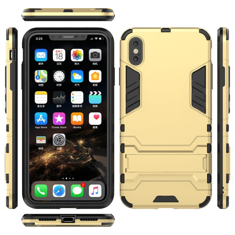 For iPhone XS Max PC + TPU Shockproof Protective Case with Holder
