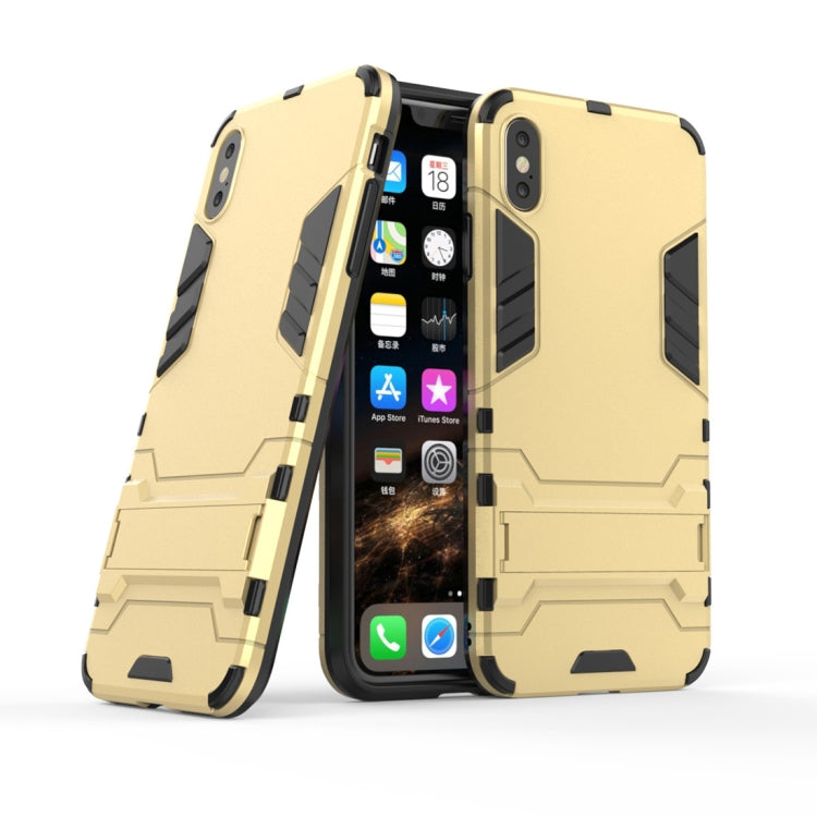 For iPhone XS Max PC + TPU Shockproof Protective Case with Holder