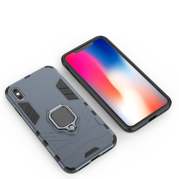 For iPhone XS Max PC + TPU Shockproof Protective Case with Magnetic Ring Holder