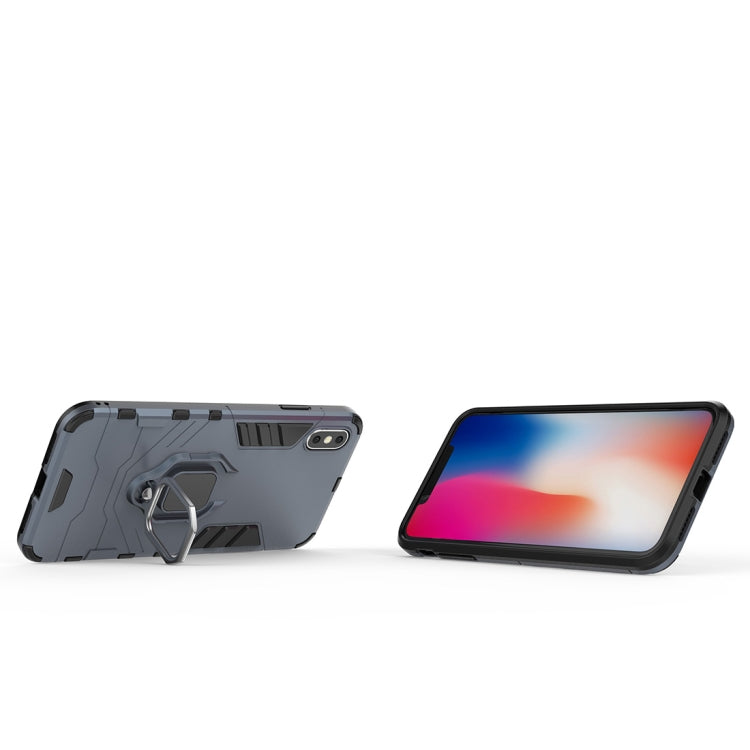For iPhone XS Max PC + TPU Shockproof Protective Case with Magnetic Ring Holder
