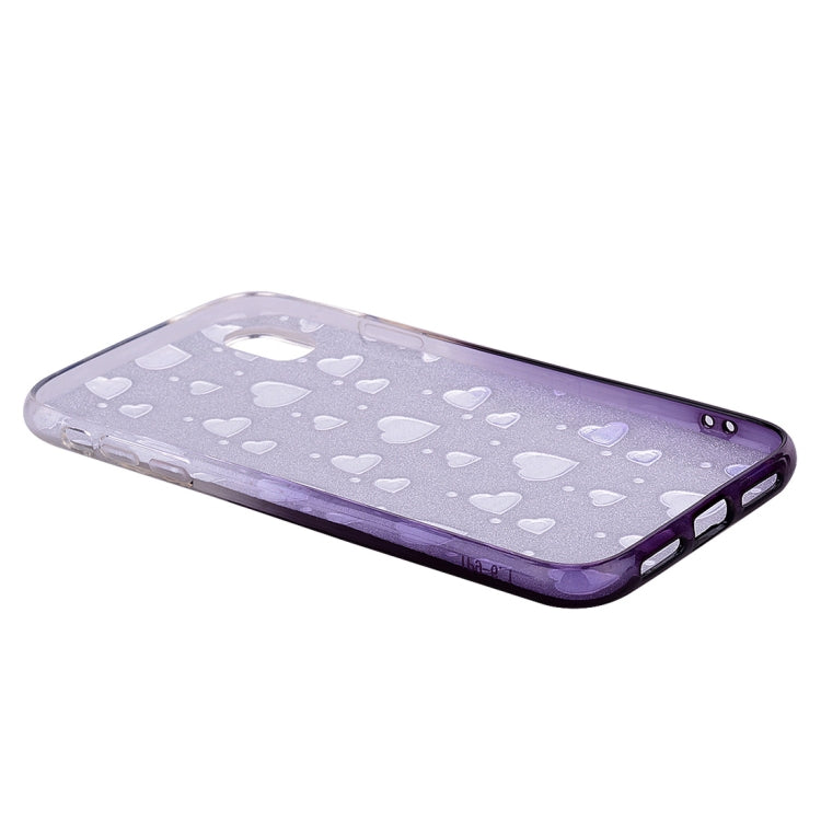 For iPhone XS Max Heart Pattern Diamond Texture TPU Protector Back Cover Case