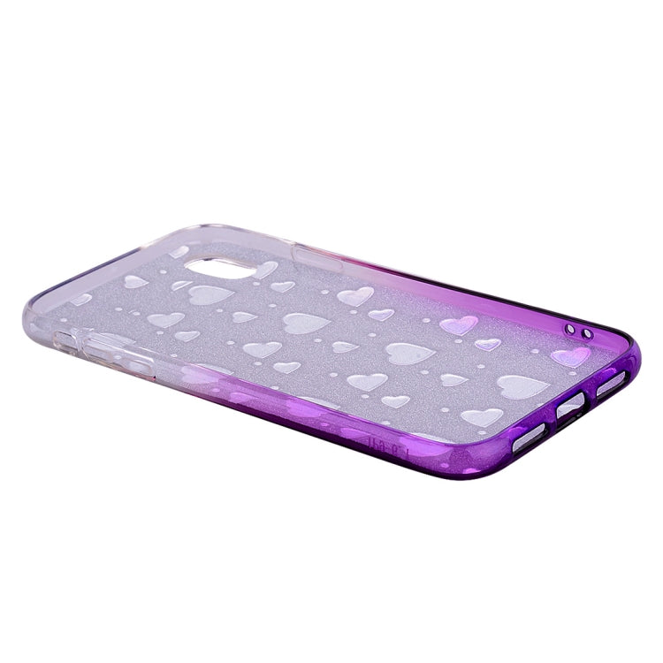 For iPhone XS Max Heart Pattern Diamond Texture TPU Protector Back Cover Case