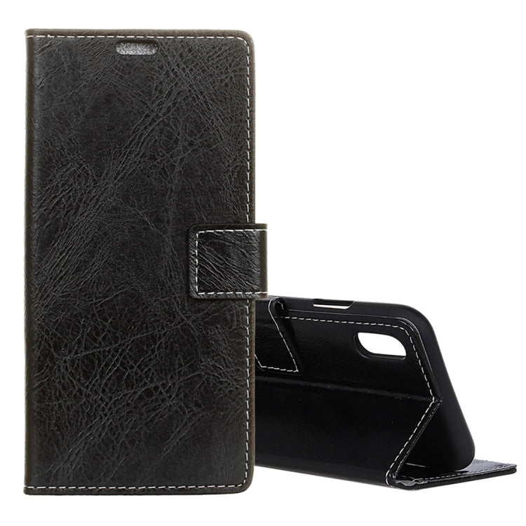 For iPhone XS Max Retro Crazy Horse Texture Horizontal Flip Leather Case with Holder & Card Slots & Photo Frame