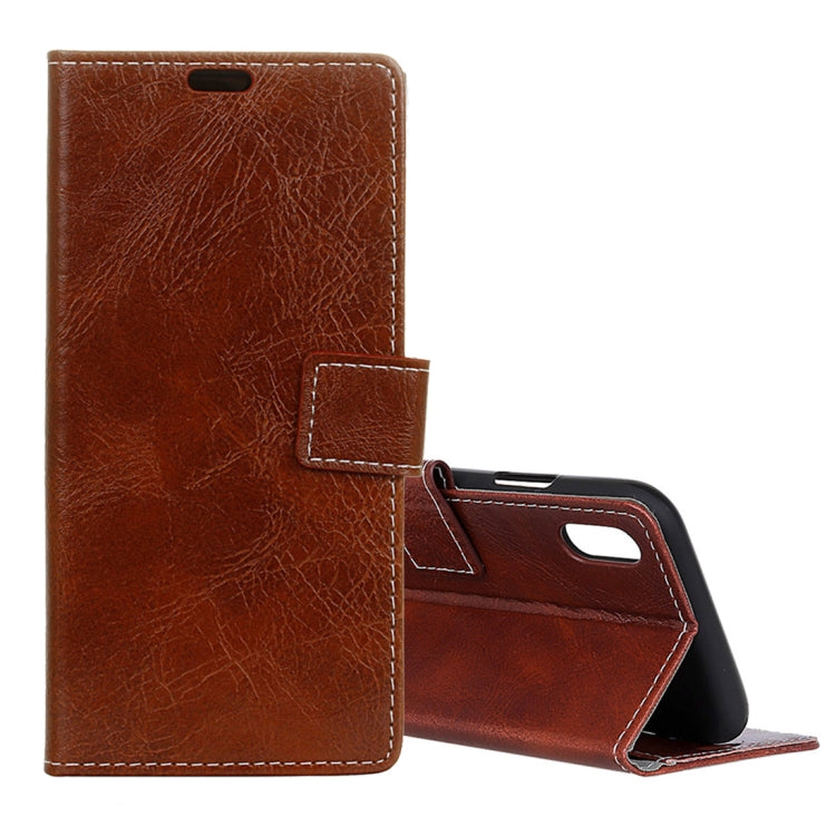 For iPhone XS Max Retro Crazy Horse Texture Horizontal Flip Leather Case with Holder & Card Slots & Photo Frame