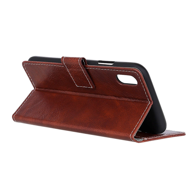 For iPhone XS Max Retro Crazy Horse Texture Horizontal Flip Leather Case with Holder & Card Slots & Photo Frame
