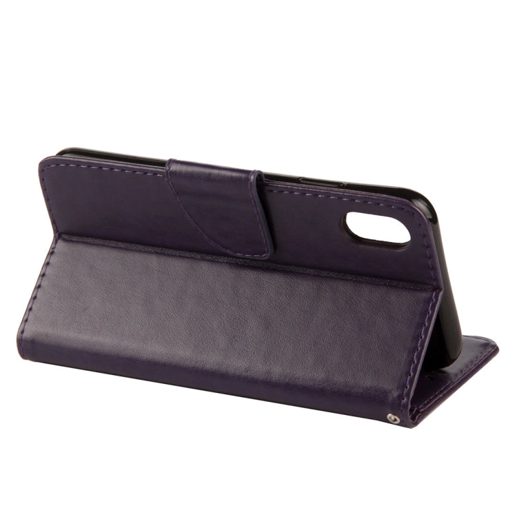 For iPhone XS Max Embossed Butterfly Pattern Horizontal Flip Leather Case with Card Slot & Holder & Wallet & Lanyard