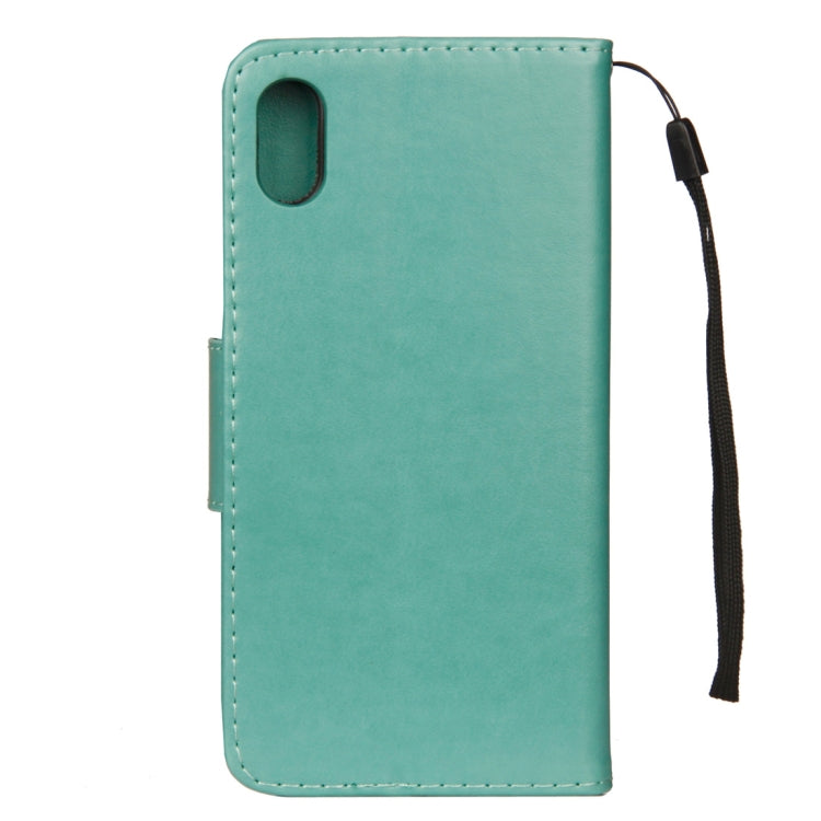For iPhone XS Max Embossed Butterfly Pattern Horizontal Flip Leather Case with Card Slot & Holder & Wallet & Lanyard