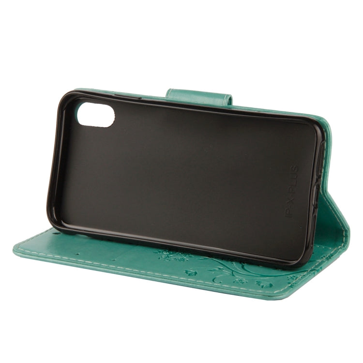 For iPhone XS Max Embossed Butterfly Pattern Horizontal Flip Leather Case with Card Slot & Holder & Wallet & Lanyard