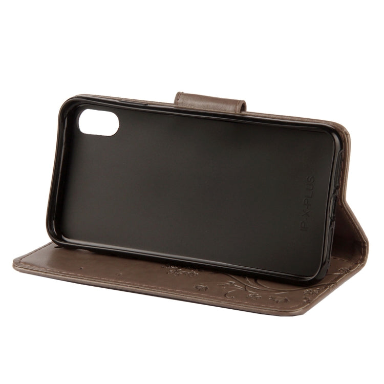 For iPhone XS Max Embossed Butterfly Pattern Horizontal Flip Leather Case with Card Slot & Holder & Wallet & Lanyard