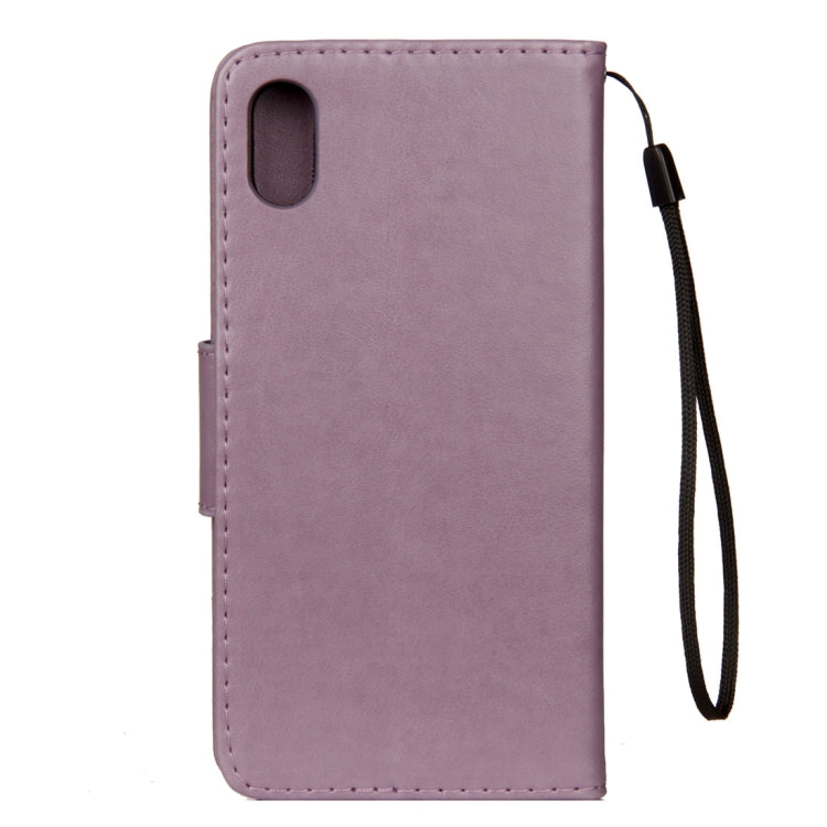 For iPhone XS Max Embossed Butterfly Pattern Horizontal Flip Leather Case with Card Slot & Holder & Wallet & Lanyard