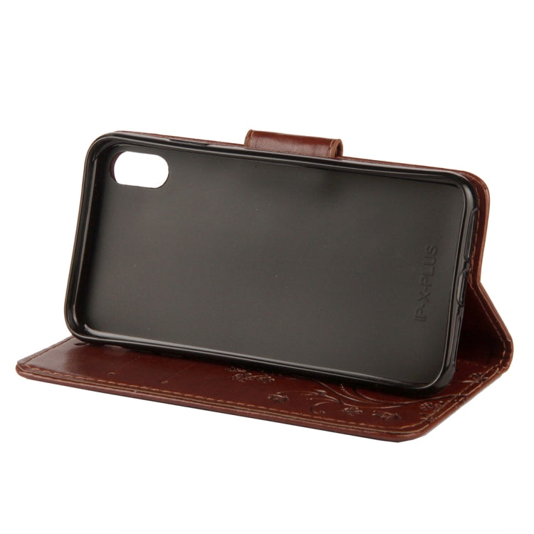 For iPhone XS Max Embossed Butterfly Pattern Horizontal Flip Leather Case with Card Slot & Holder & Wallet & Lanyard