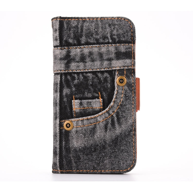 For iPhone XS Max Denim Pattern TPU Case with Card Slot & Wallet & Holder