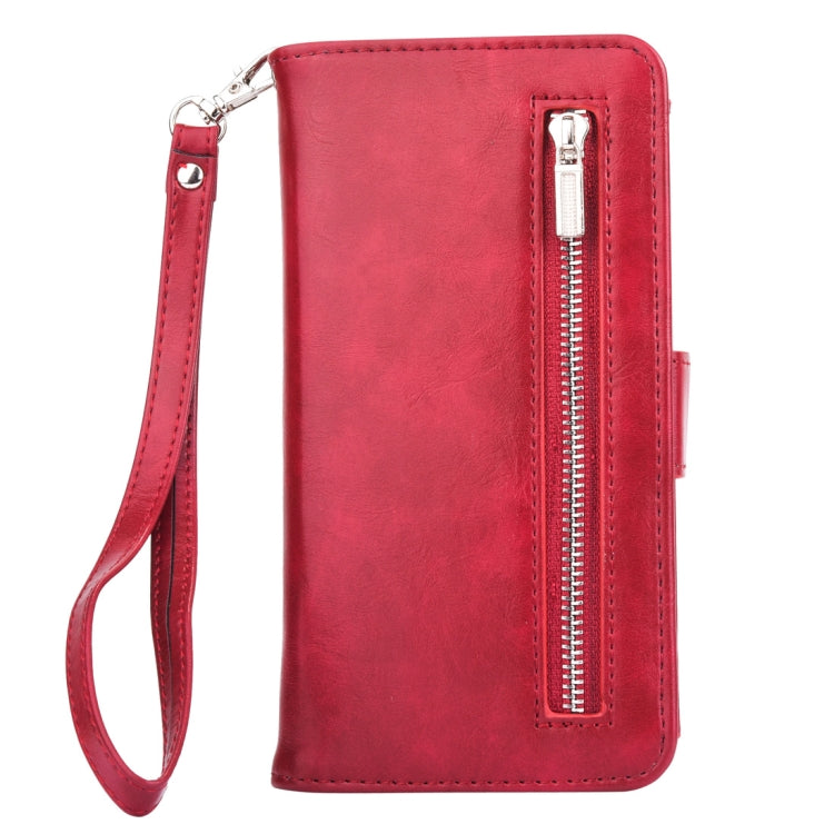 For iPhone XS Max 2 in 1 Zipper Pattern PU+ TPU Leather Case with Card Slot & Wallet & Photo Frame