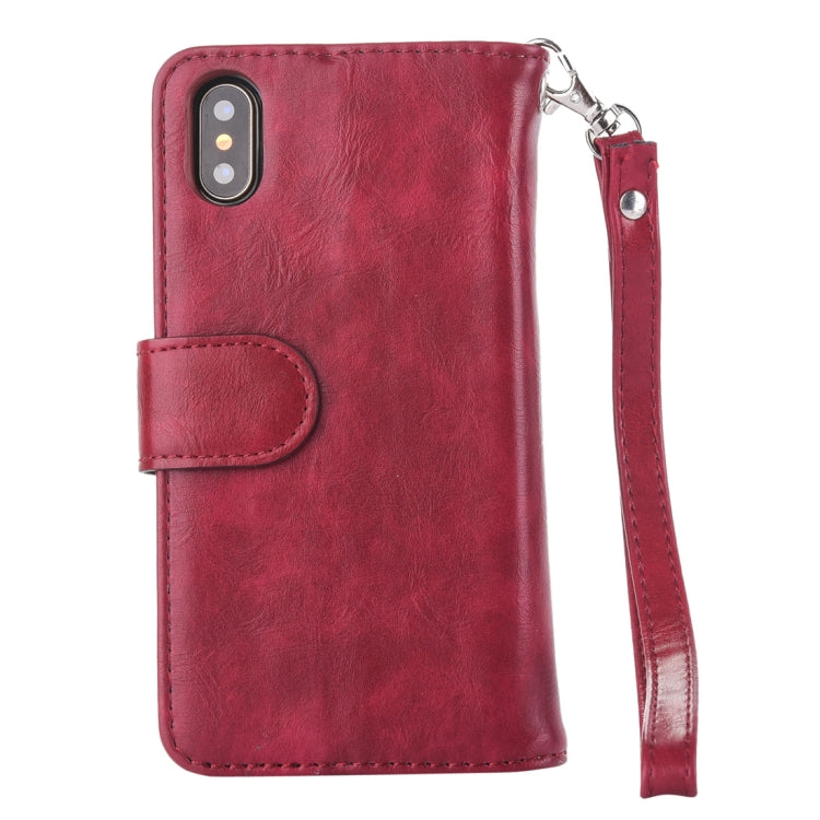 For iPhone XS Max 2 in 1 Zipper Pattern PU+ TPU Leather Case with Card Slot & Wallet & Photo Frame