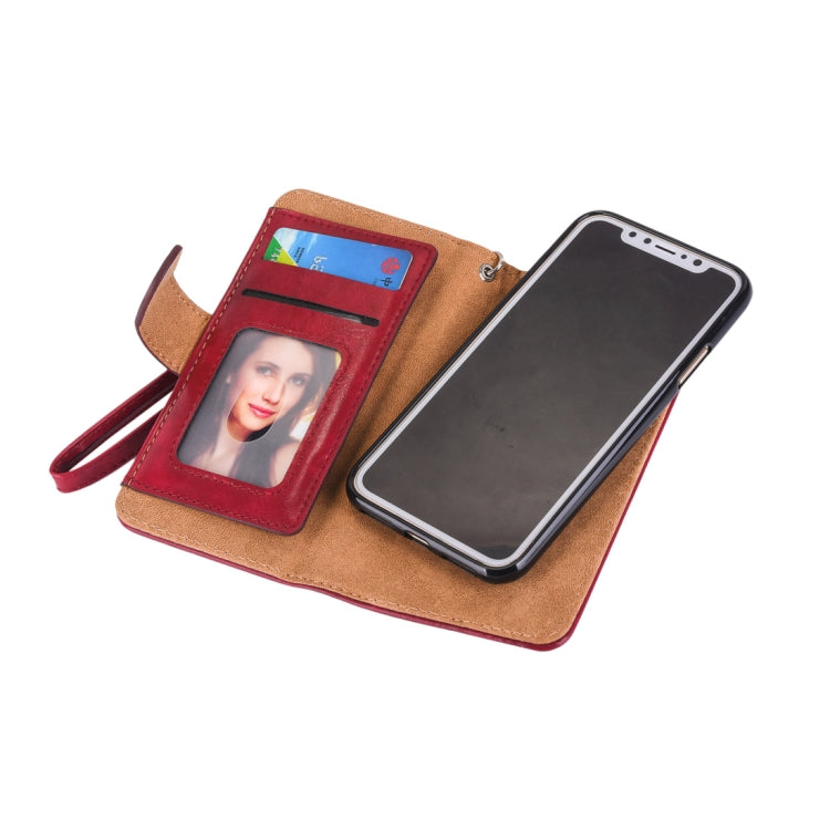 For iPhone XS Max 2 in 1 Zipper Pattern PU+ TPU Leather Case with Card Slot & Wallet & Photo Frame