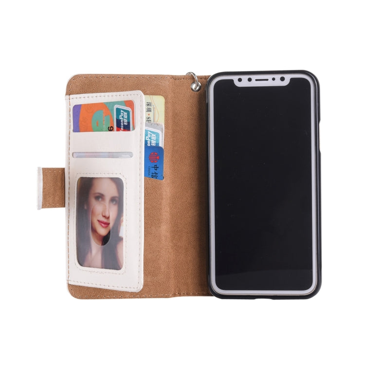 For iPhone XS Max 2 in 1 Zipper Pattern PU+ TPU Leather Case with Card Slot & Wallet & Photo Frame
