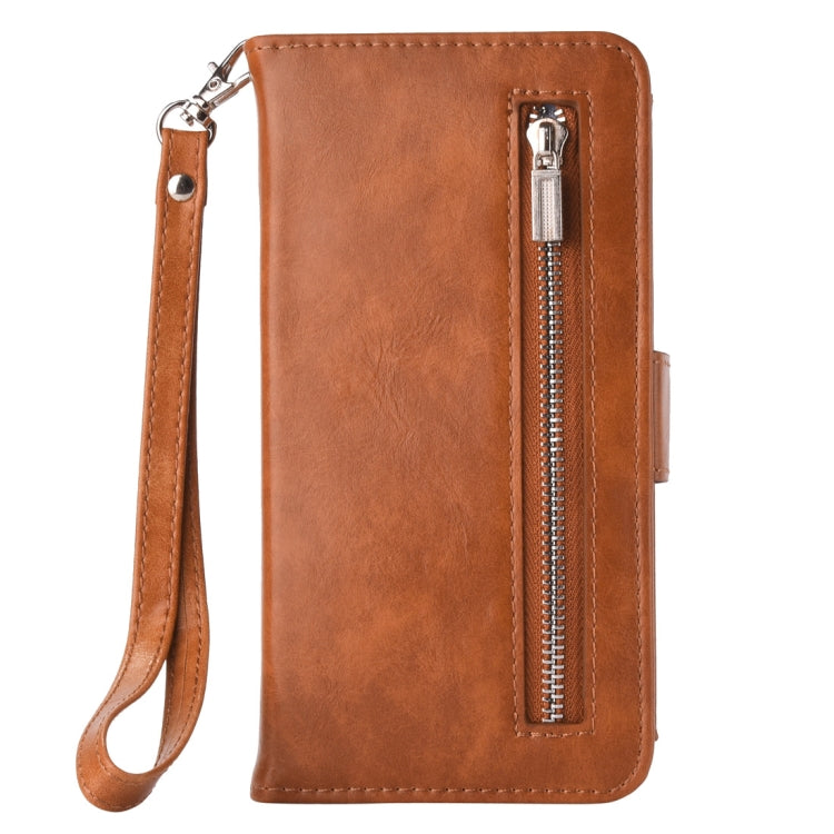For iPhone XS Max 2 in 1 Zipper Pattern PU+ TPU Leather Case with Card Slot & Wallet & Photo Frame