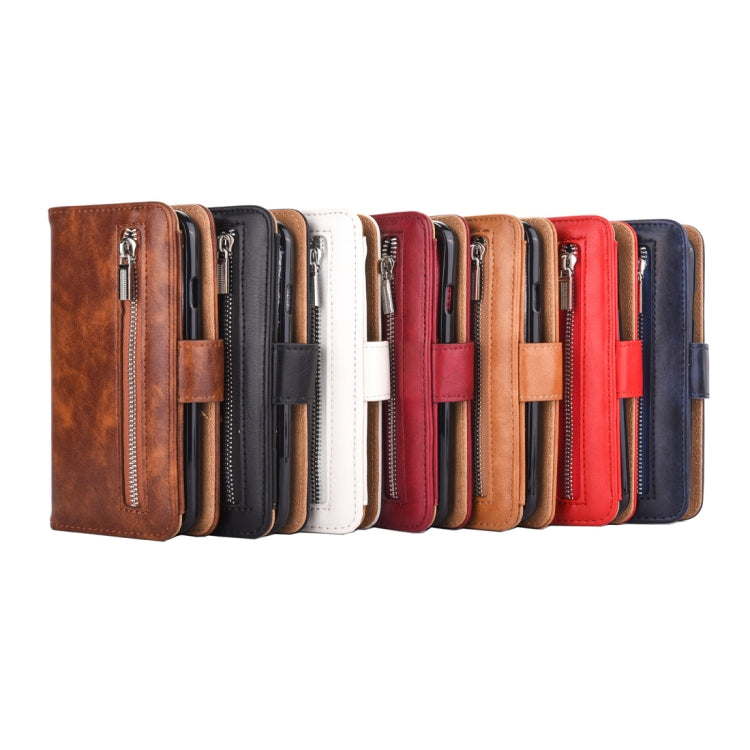 For iPhone XS Max 2 in 1 Zipper Pattern PU+ TPU Leather Case with Card Slot & Wallet & Photo Frame