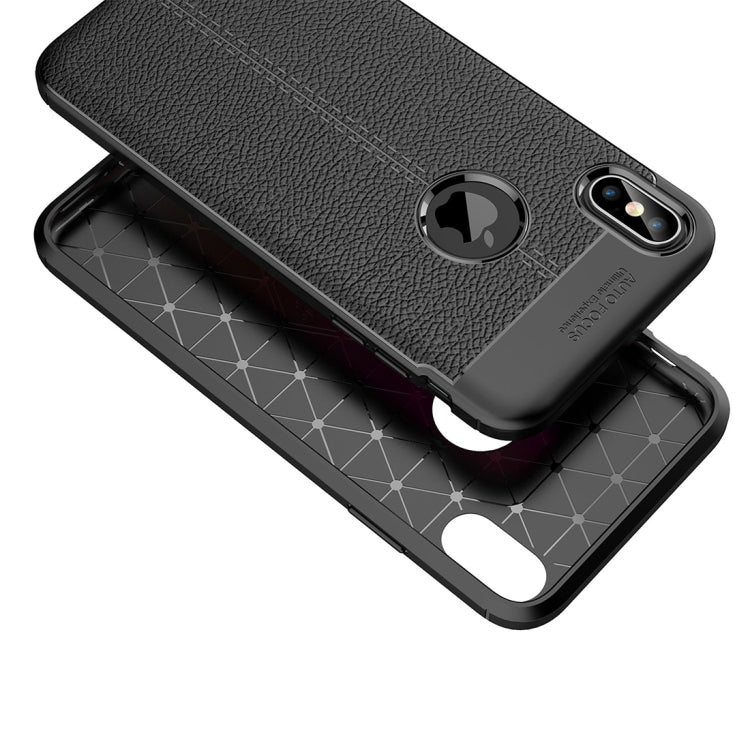 For iPhone XS Max Litchi Texture TPU Case