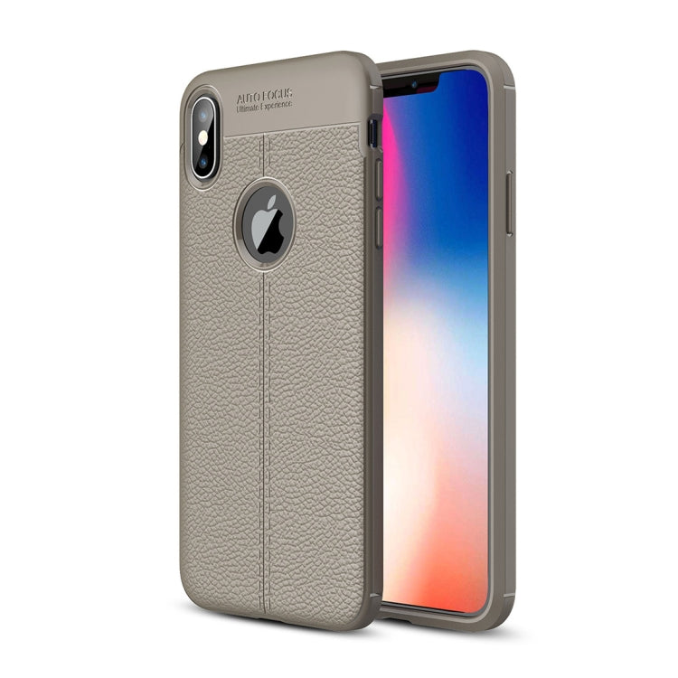 For iPhone XS Max Litchi Texture TPU Case