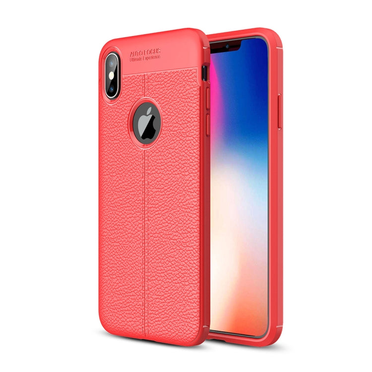 For iPhone XS Max Litchi Texture TPU Case