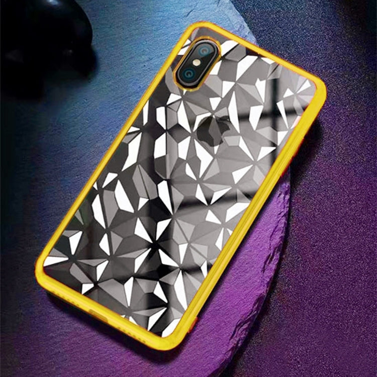 For iPhone XS Max Diamond Texture Electroplating TPU Case
