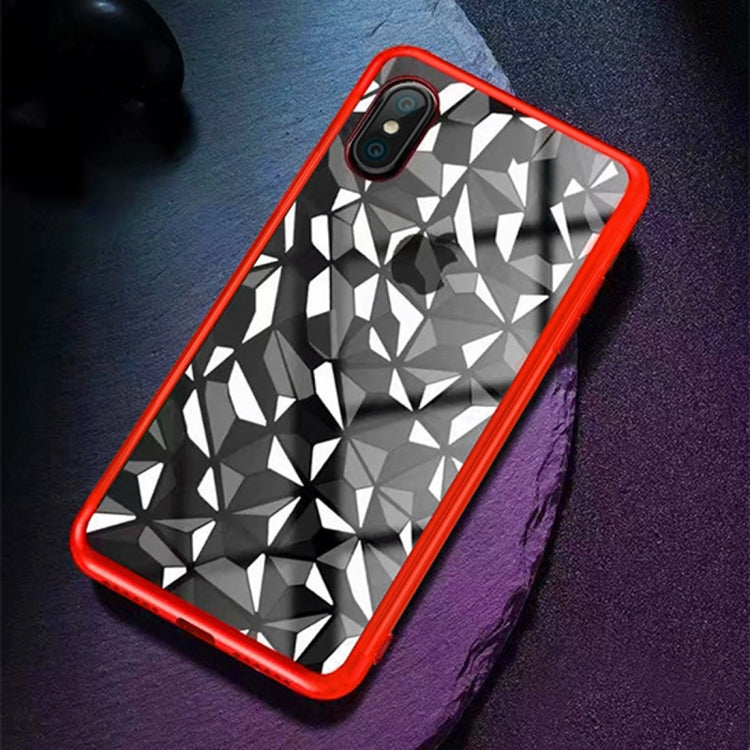 For iPhone XS Max Diamond Texture Electroplating TPU Case