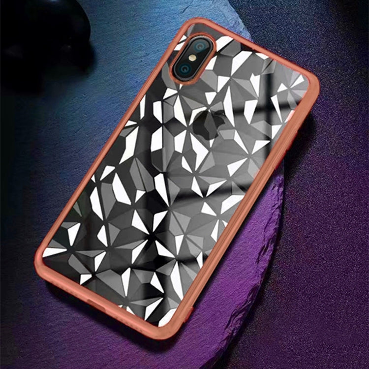 For iPhone XS Max Diamond Texture Electroplating TPU Case