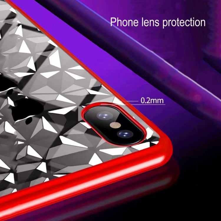 For iPhone XS Max Diamond Texture Electroplating TPU Case