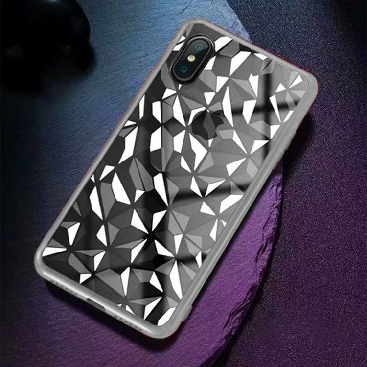 For iPhone XS Max Diamond Texture Electroplating TPU Case