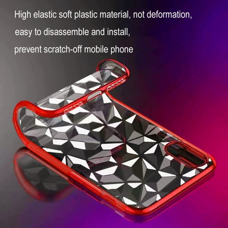 For iPhone XS Max Diamond Texture Electroplating TPU Case