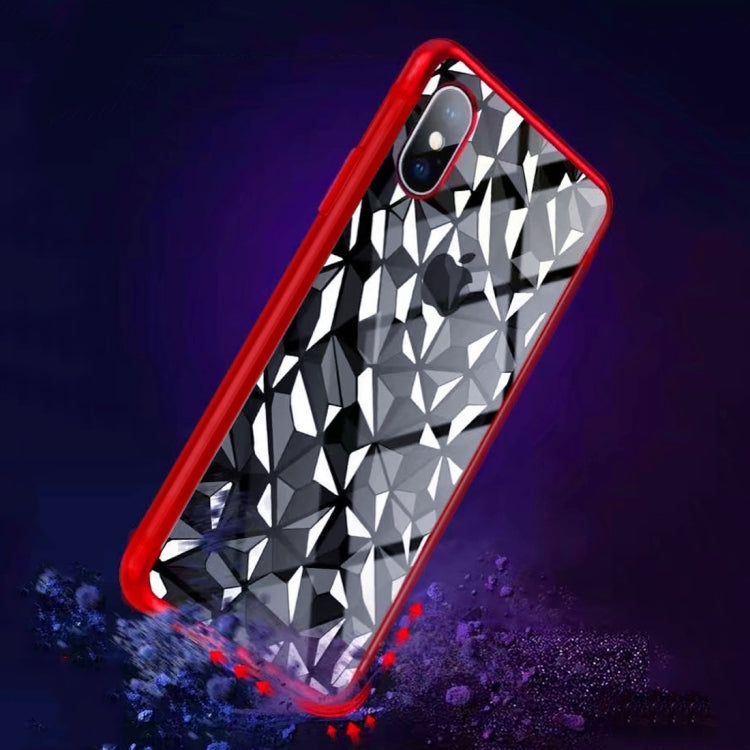 For iPhone XS Max Diamond Texture Electroplating TPU Case