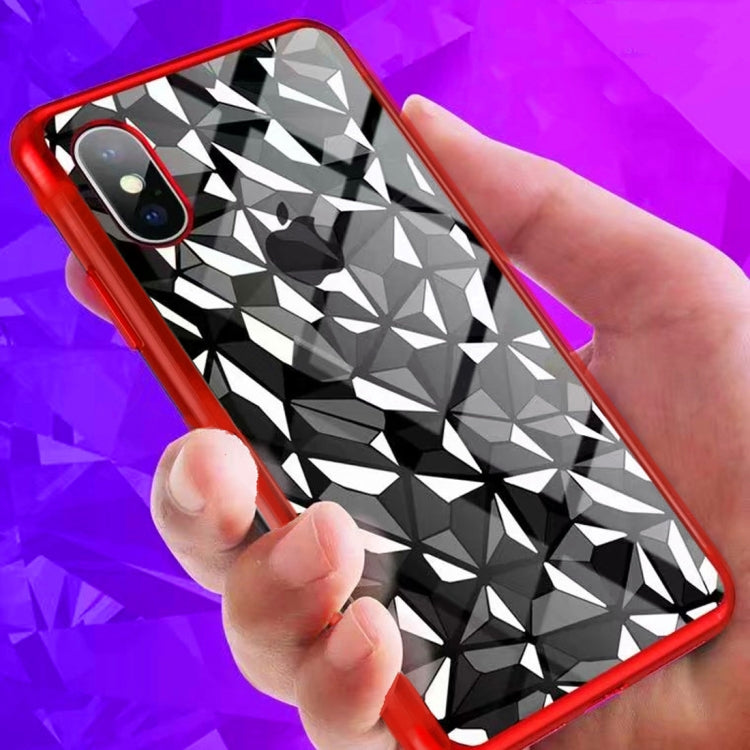 For iPhone XS Max Diamond Texture Electroplating TPU Case