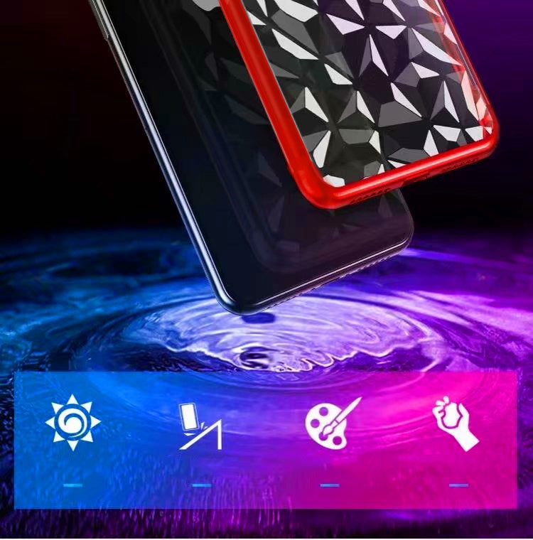 For iPhone XS Max Diamond Texture Electroplating TPU Case