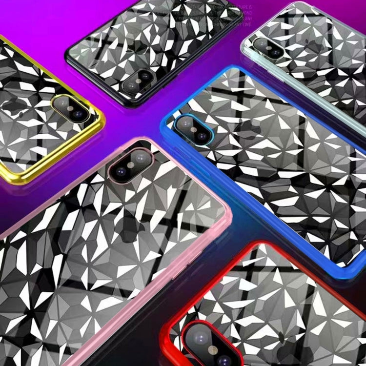 For iPhone XS Max Diamond Texture Electroplating TPU Case
