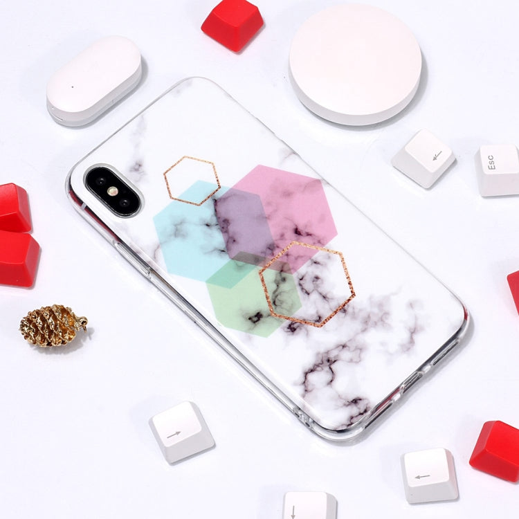 For iPhone XS Max Marble Pattern TPU Soft Protective Case