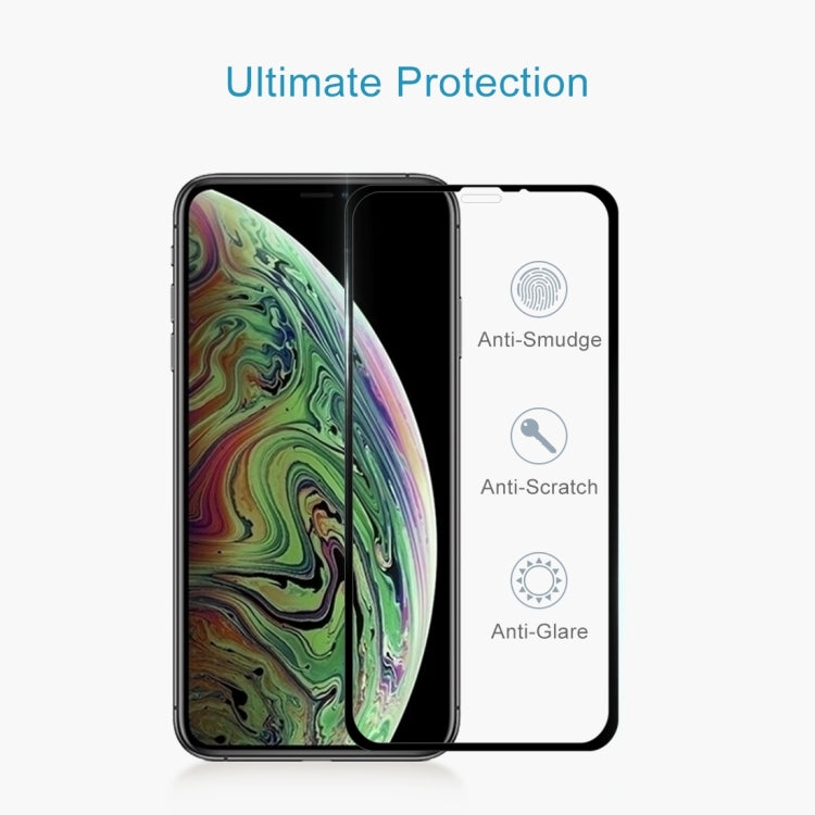 For iPhone 11 Pro Max / XS Max 2pcs 9H 10D Full Screen Tempered Glass Screen Protector (Black)