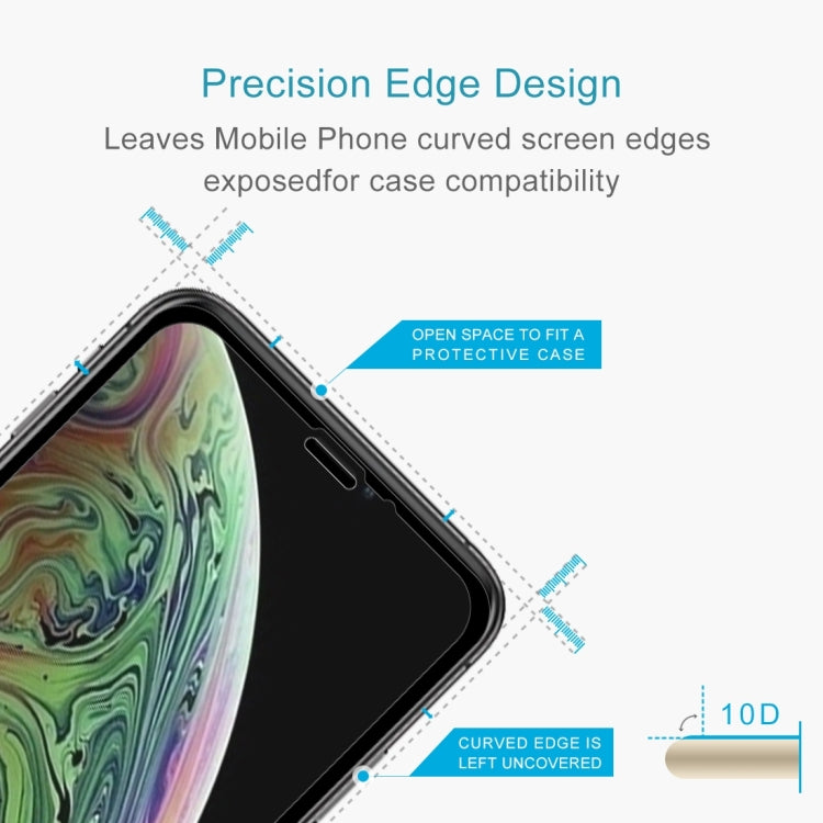 For iPhone 11 Pro Max / XS Max 100pcs 9H 10D Full Screen Tempered Glass Screen Protector (Black)