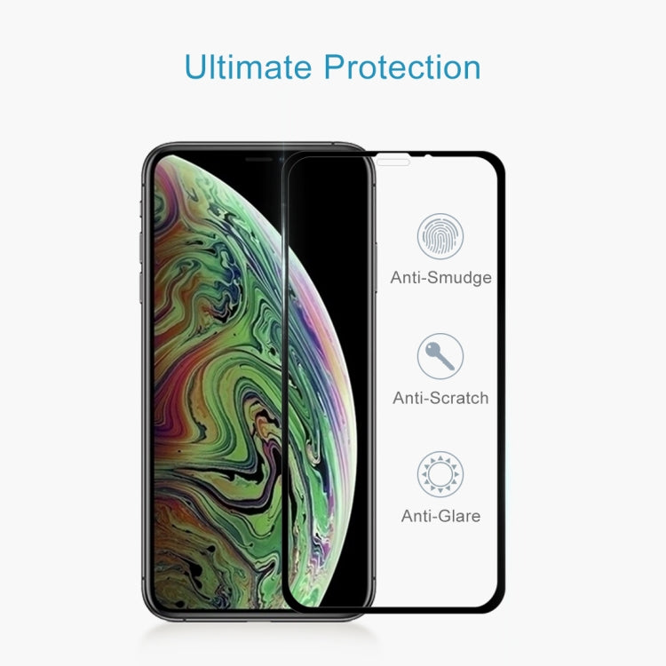 For iPhone 11 Pro Max / XS Max 100pcs 9H 10D Full Screen Tempered Glass Screen Protector (Black)