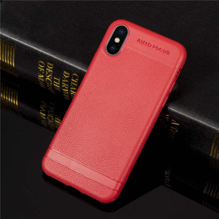For iPhone XS Max Litchi Texture TPU Shockproof Case