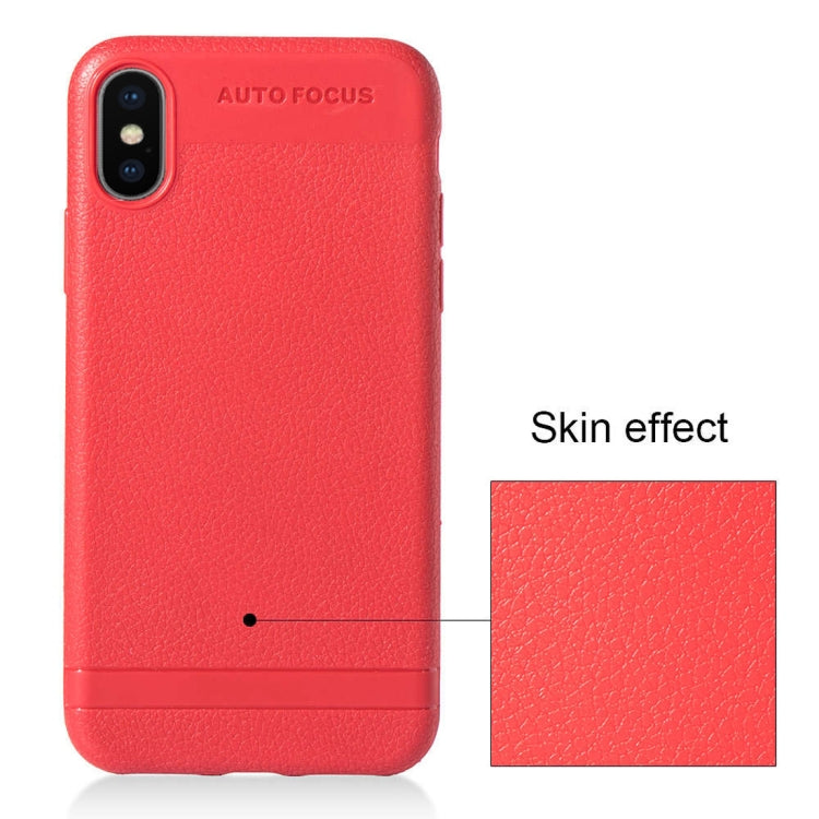 For iPhone XS Max Litchi Texture TPU Shockproof Case