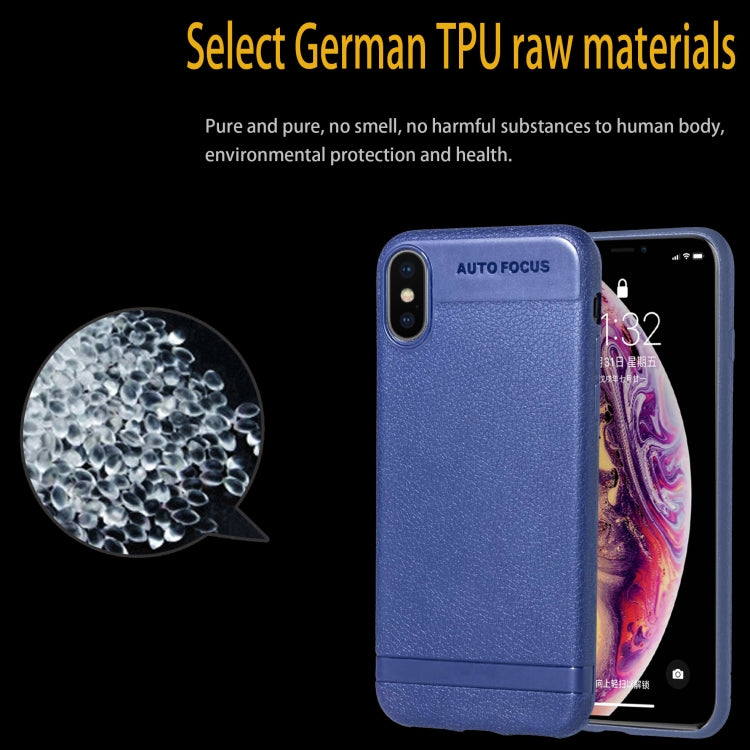 For iPhone XS Max Litchi Texture TPU Shockproof Case