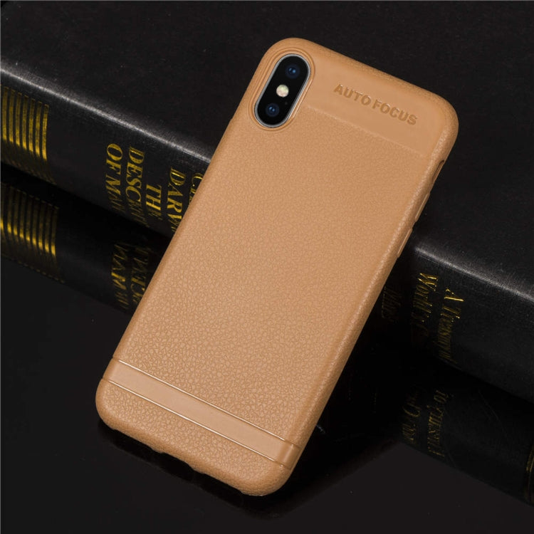 For iPhone XS Max Litchi Texture TPU Shockproof Case