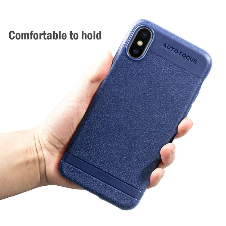 For iPhone XS Max Litchi Texture TPU Shockproof Case