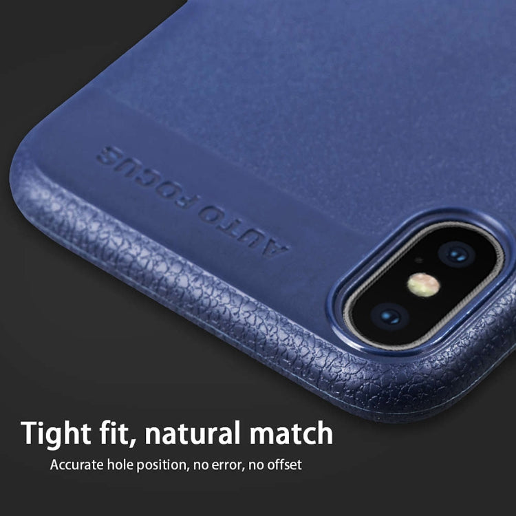 For iPhone XS Max Litchi Texture TPU Shockproof Case