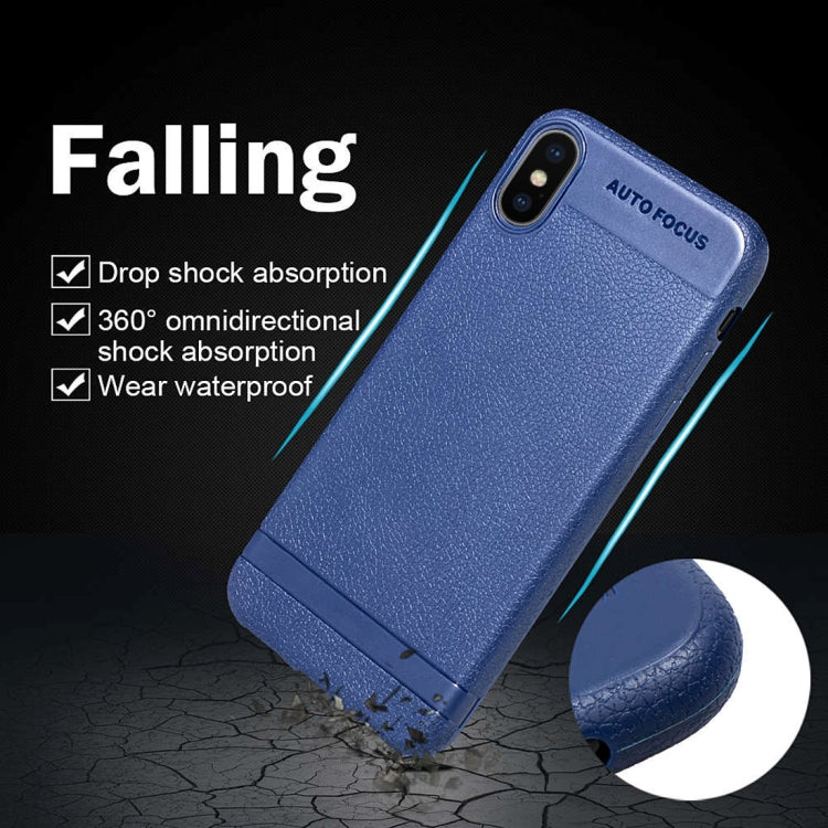 For iPhone XS Max Litchi Texture TPU Shockproof Case