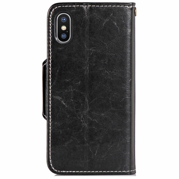 For iPhone XS Max Crazy Horse Texture Retro Business Horizontal Flip Leather Case with Holder & Card Slots & Wallet